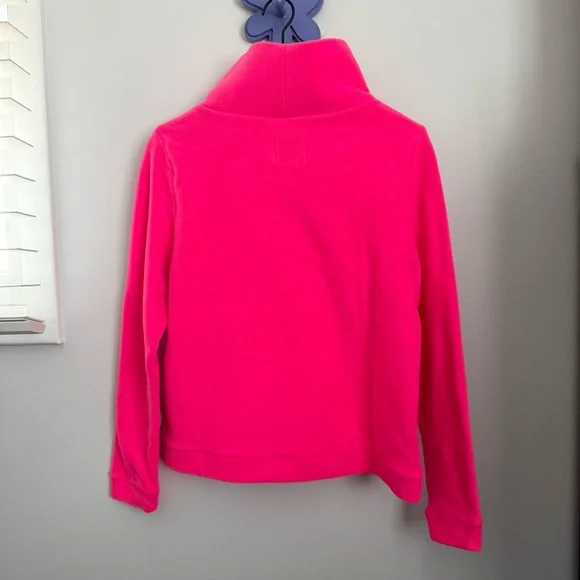 Dudley Stephens Medium Vello Fleece Park Slope Turtleneck Pullover Neon Pink - Picture 6 of 9